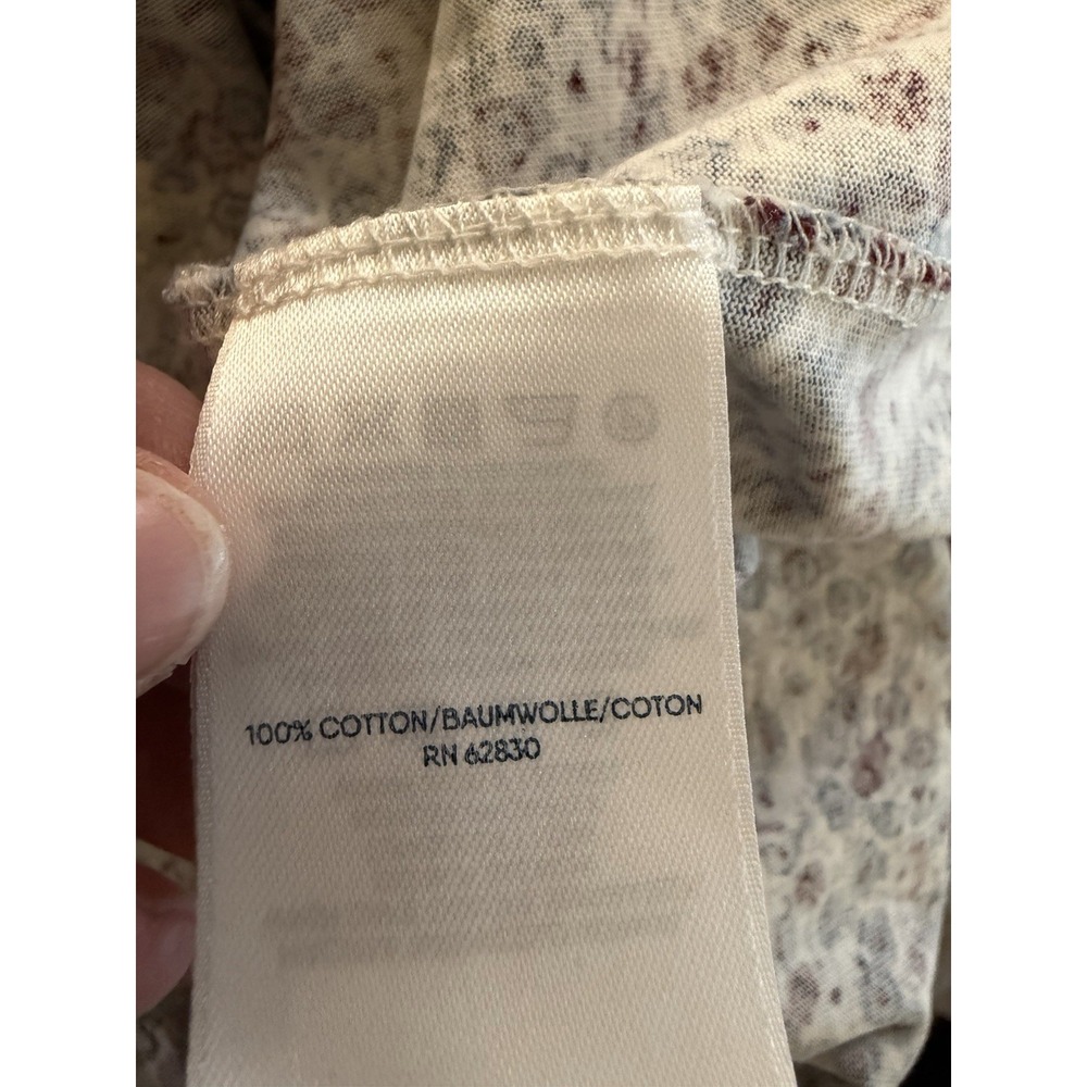 Lands' End Women's 1X 18W Floral V Neck 100% Cotton Long Sleeve Top Cottagecore - Picture 8 of 10